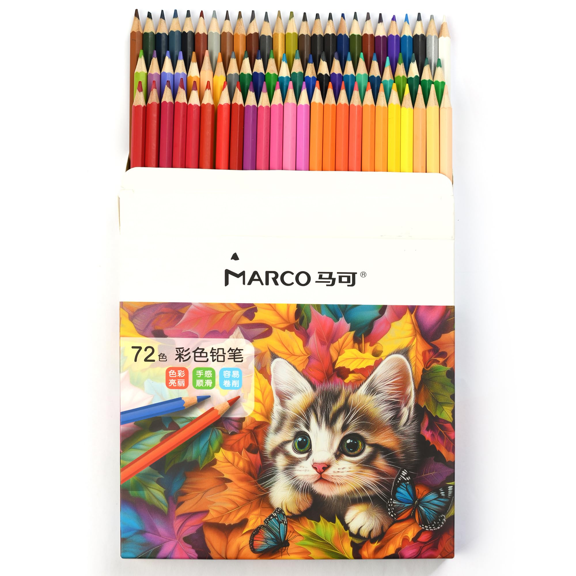 Amazon | Marco 油性色鉛筆 72色 塗り絵 芯2.9mm 折れにくい 色鮮やか